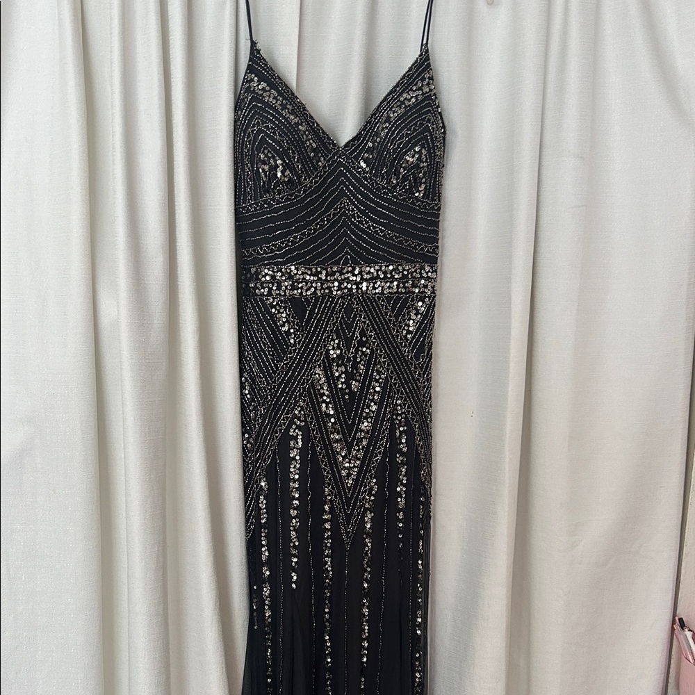 Elegant Black Beaded Evening Dress/Prom Dress